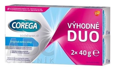 COREGA Original EXTRA SILNÝ DUOPACK fixačný krém 2x40 g