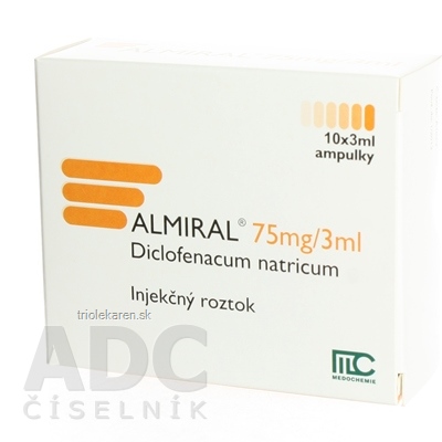 ALMIRAL sol inj 75 mg (amp.skl.hnedá) 10x3 ml