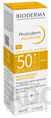 BIODERMA Photoderm Aquafluide SPF 50+ opaľovací krém netónovaný/natural 40 ml