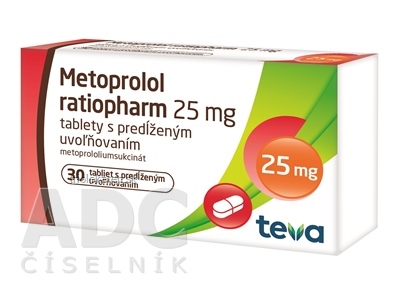 Metoprolol ratiopharm 25 mg tbl plg (blis.) 1x30 ks