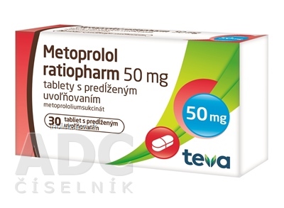 Metoprolol ratiopharm 50 mg tbl plg (blis.) 1x30 ks