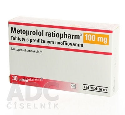 Metoprolol ratiopharm 100 mg tbl plg (blis.) 1x30 ks