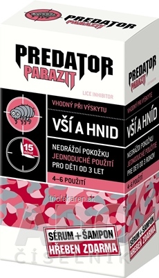 PREDATOR PARAZIT pri výskyte vší a hníd sérum 100 ml + šampón 100 ml + kovový hrebeň 1 set