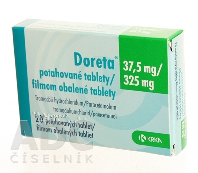 Doreta 37,5 mg/325 mg filmom obalené tablety tbl flm (blis. nepriehľ. PVC/PVDC/Al) 1x20 ks