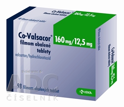 Co-Valsacor 160 mg/12,5 mg filmom obalené tablety tbl flm (blis. PVC/PE/PVDC/Al) 1x98 ks