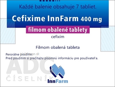 Cefixime InnFarm 400 mg tbl flm (blis.PVC/PVDC/Al) 1x7 ks