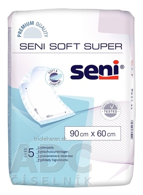 Seni SOFT SUPER NEW hygienické podložky, 90x60 cm, 1x5 ks