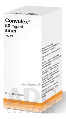 Convulex 50 mg/ml sirup sir (fľ.skl.hn.+ dávkovač) 1x100 ml