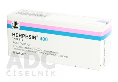 HERPESIN 400 tbl 400 mg (blis.) 1x25 ks