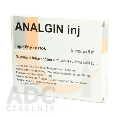 ANALGIN inj sol inj (amp.skl.hnedá) 5x5 ml