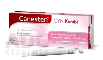 Canesten GYN Kombi tbl vag (blis.Al) 1x500 mg + crm der (tuba Al) 1x20 g, 1x1 set