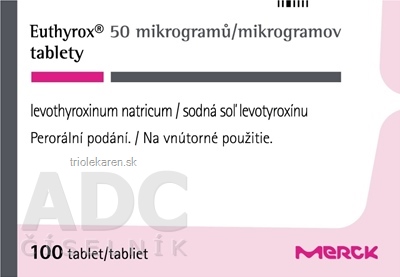 Euthyrox 50 mikrogramov tbl (blis.PVC/Al) 1x100 ks