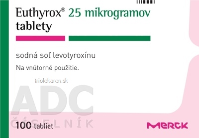 Euthyrox 25 mikrogramov tbl (blis.PVC/Al) 1x100 ks