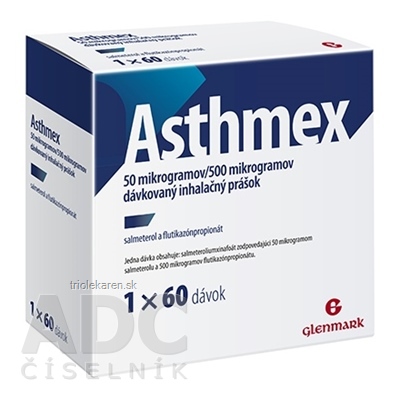 Asthmex 50 mikrogramov/500 mikrogramov inhalačný 60 dávok 1 set