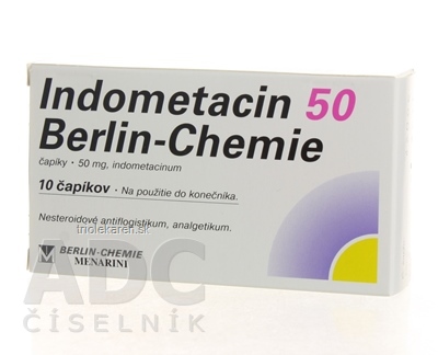 Indometacin 50 Berlin-Chemie sup (fólia PVC/PE) 1x10 ks