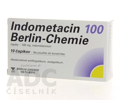 Indometacin 100 Berlin-Chemie sup (fólia PVC/PE) 1x10 ks