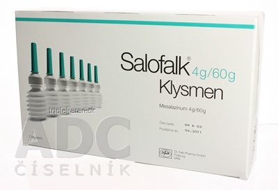 Salofalk 4 g/60 g Klysmen sus rec (fľ.plast.s aplikátorom) 1x7 ks