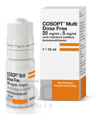 COSOPT Multi Dose Free 20 mg/ml + 5 mg/ml int opo (fľ.LDPE) 1x10 ml