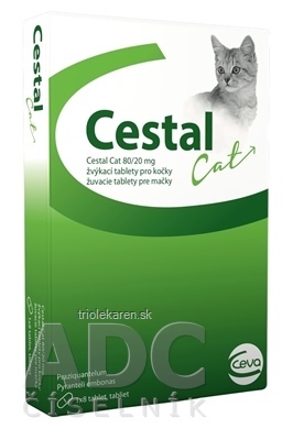 CESTAL CAT 80 mg/20 mg žuvacie tablety pre mačky 1x8 ks