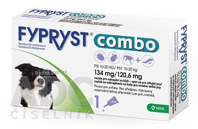 FYPRYST combo roztok na kožu pre stredne veľké psy 10 - 20 kg  pipeta 1,34 ml