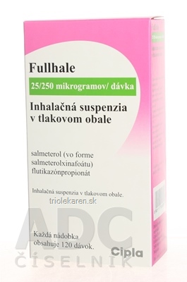 Fullhale 25 mikrogramov/250 mikrogramov/dávka sus inh (nád.tlak.Al) 1x120 dávok