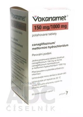 Vokanamet 150 mg/1000 mg filmom obalené tablety tbl flm (fľ.HDPE) 1x60 ks