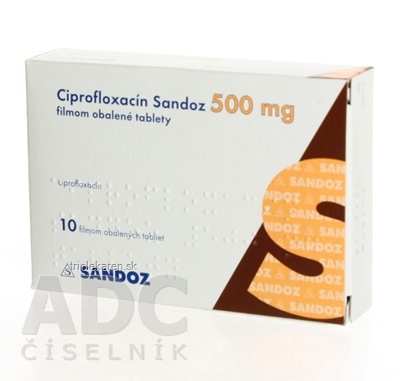 Ciprofloxacín Sandoz 500 mg filmom obalené tablety tbl flm (blis.PP/Al) 1x10 ks