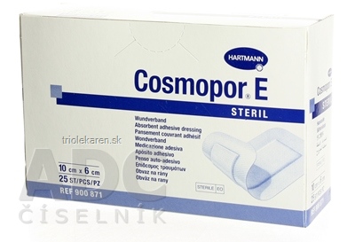 COSMOPOR E STERIL obväz na rany sterilný (10 x 6 cm) 25 ks