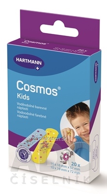 COSMOS Kids náplasť na rany, 2 veľkosti (1,9cmx7,2cm) (1,6cmx5,7cm) 1x20 ks