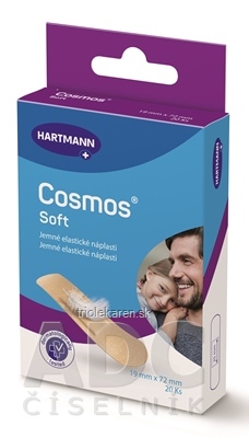 COSMOS Soft náplasť na rany z netkanej textílie, pre citlivú pokožku (19x72 mm) 1x20 ks