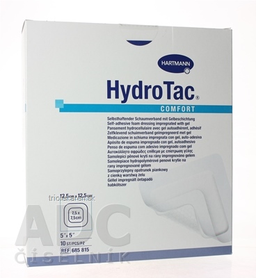 HydroTac Comfort - krytie na rany penové samolepiace 12,5 x 12,5 cm 10 ks