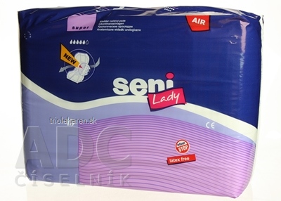 Seni Lady AIR SUPER VLOŽKY urologické vložky pre ženy 20 x 37 cm savosť 780 ml 15 ks