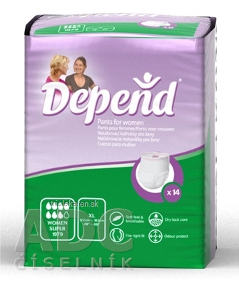 DEPEND SUPER XL naťahovacie nohavičky pre ženy 1x14 ks