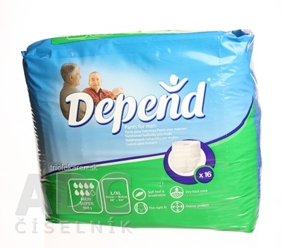 DEPEND PANTS SUPER L/XL pre mužov 1x16 ks