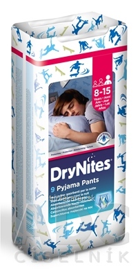 HUGGIES DRY NITES LARGE PRE CHLAPCOV (8-15 rokov) plienkové nohavičky 27-57 kg 1x9 ks