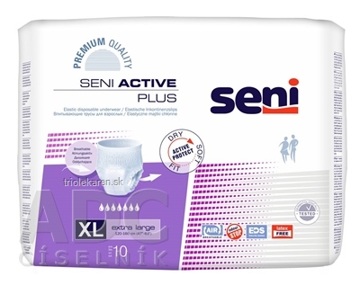 Seni ACTIVE PLUS Extra Large 4 navliekacie nohavičky obvod 120-160 cm savosť 2000 ml 10 ks