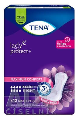 TENA Lady Protect+ Maxi Night inkontinenčné vložky na noc 1x12 ks