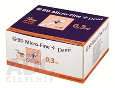 BD MICRO FINE + DEMI INZULIN.STRIEKAČKA U-100 30G objem 0,3 ml 10 x 10 ks