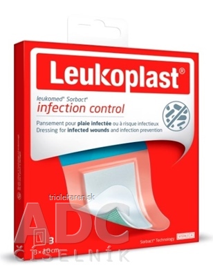 LEUKOPLAST LEUKOMED SORBACT absorpčná náplasť na rany vodeodolná sterilná 8 x 10 cm 3 ks