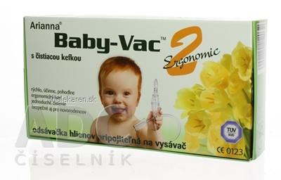 Arianna Baby-Vac 2 - Odsávačka hlienov na vysávač s čistiacou kefkou 1x1 ks