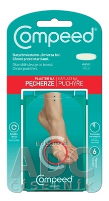 Compeed NÁPLASŤ na pľuzgiere na nohách malá, 1x6 ks