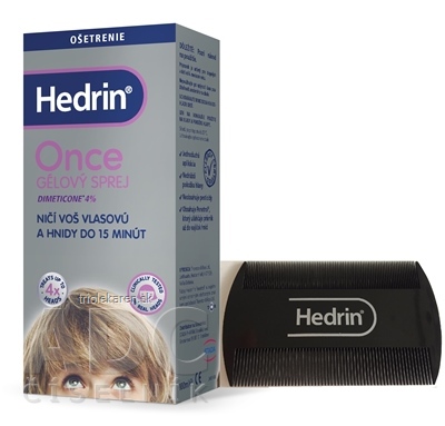 HEDRIN ONCE SPRAY GEL proti všiam a hnidám 100 ml + hrebeň 