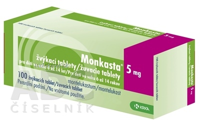 Monkasta 5 mg žuvacie tablety tbl mnd (blis.OPA/Al/PVC/Al) 1x100 ks