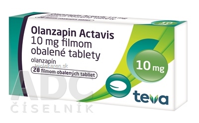 Olanzapin Actavis 10 mg filmom obalené tablety 28 ks