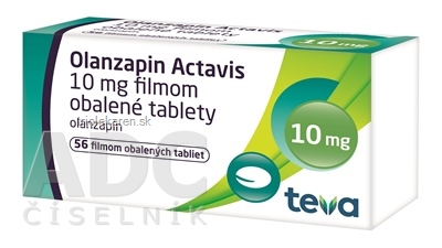 Olanzapin Actavis 10 mg filmom obalené tablety 56 ks