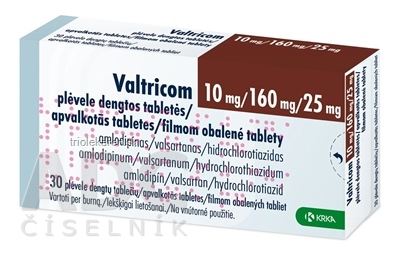 Valtricom 10 mg/160 mg/25 mg  tablety 30 ks