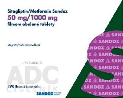 Sitagliptin/Metformin Sandoz 50 mg/1000 mg tablety 196 ks