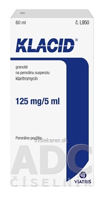 KLACID 125 mg/5 ml Granulát na perorálnu suspenziu 60 ml