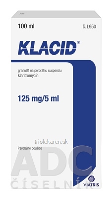 KLACID 125 mg/5 ml Granulát na perorálnu suspenziu 100 ml