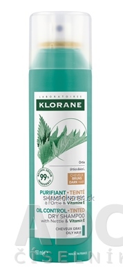 KLORANE SUCHÝ ŠAMPÓN so žihľavou & vitamínom E na mastné  tmavé vlasy 150 ml